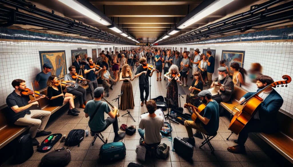 Músicos en el Metro de Nueva York